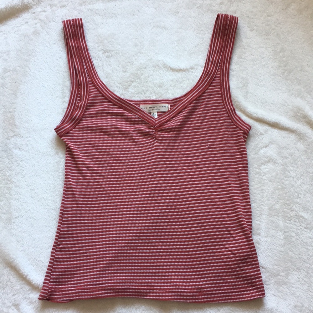 urban outfitters red stripe tank top